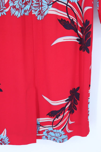 DIANE VON FURSTENBERG Floral Sheath Dress Farren Lipstick Silk Blend Women's 6