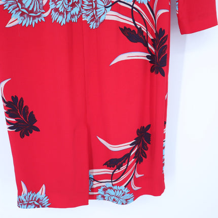 DIANE VON FURSTENBERG Floral Sheath Dress Farren Lipstick Silk Blend Women's 6