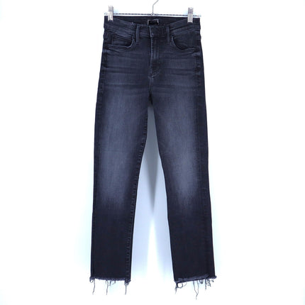 Mother Rascal Ankle Snippet Jeans Nighthawk Black Slim Straight Leg Women's 23