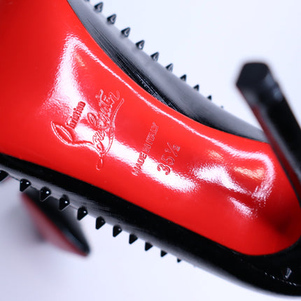 CHRISTIAN LOUBOUTIN Anjalina Givree Brushed Leather Pumps Black Women's 35.5