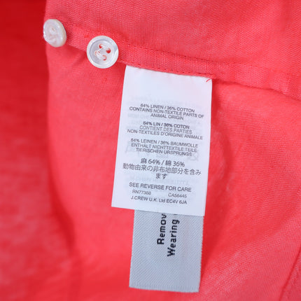 J. Crew Perfect Linen Button Up Shirt Melon Pink Long Sleeve Women's 00