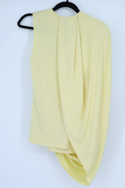 JONATHAN SIMKHAI Yellow Safiya Top Chamomile One Shoulder Draped Knit Women's S