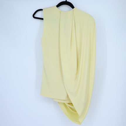 JONATHAN SIMKHAI Yellow Safiya Top Chamomile One Shoulder Draped Knit Women's S