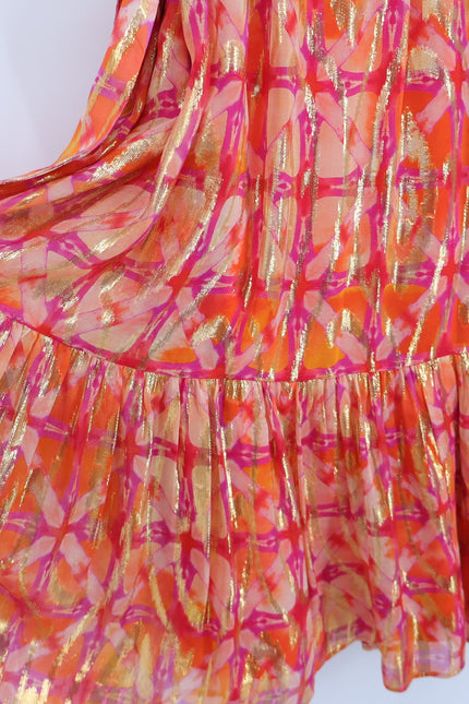 MARIE OLIVER Alice Maxi Dress NWT Guava Pink Metallic Sleeveless Women's M