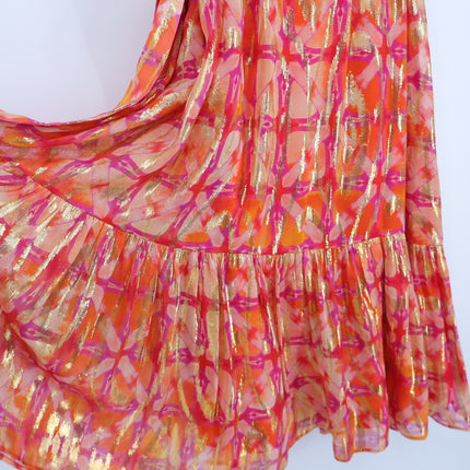 MARIE OLIVER Alice Maxi Dress NWT Guava Pink Metallic Sleeveless Women's M