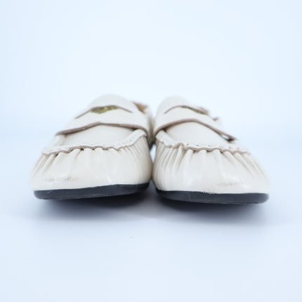 G.H. Bass Rumi Penny Loafers Cream Leather Moccasin Slip On Women's 5