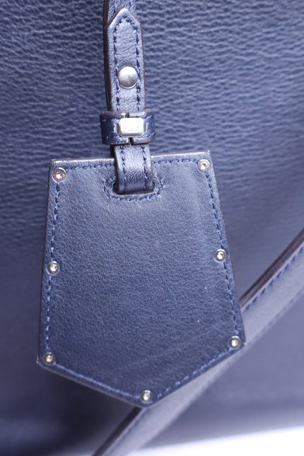 FENDI Medium Calfskin Leather 2Jours Shopping Tote Bag Navy with Red