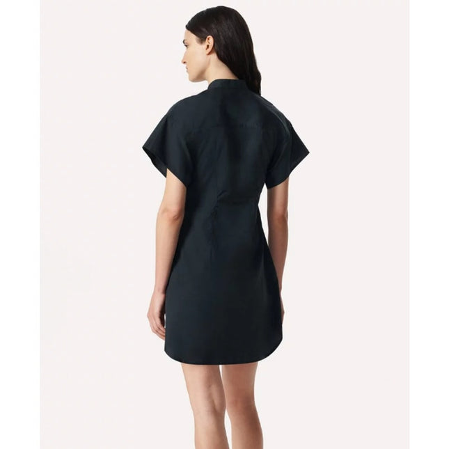 RAG & BONE Gretchen Twisted Mini Shirt Dress Black Short Sleeve Women's 8