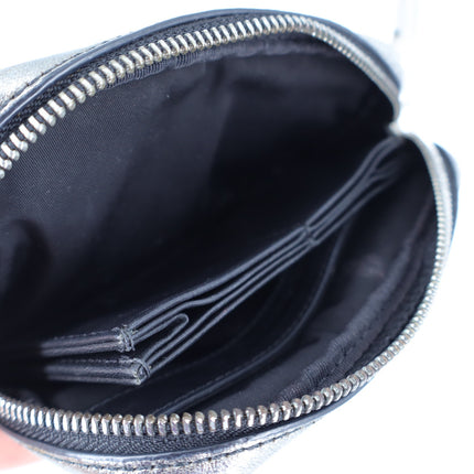 Alexander Wang Fumo Wristlet Metallic Silver Pebbled Leather Wallet