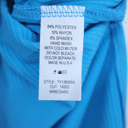 Dressed in Lala Malone Ribbed Oversize T-Shirt Maui Blue NWT Oversized Women's M