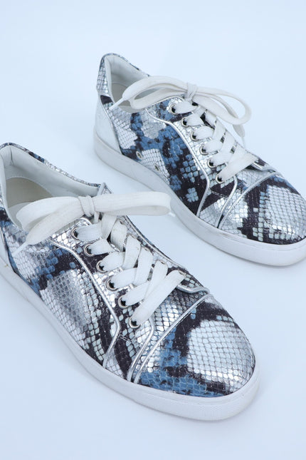 CHRISTIAN LOUBOUTIN Fun Vieira Orlato Sneaker Amazonia Silver Women's 36/US 6