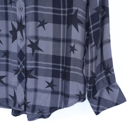 Rails Hunter Shirt Ash Twilight Stars Button Up Plaid Collared Blouse Women's S