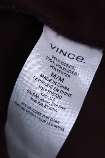 VINCE Strappy Crepe Tank Dress Brown Adjustable Tie Back Pockets Women's M