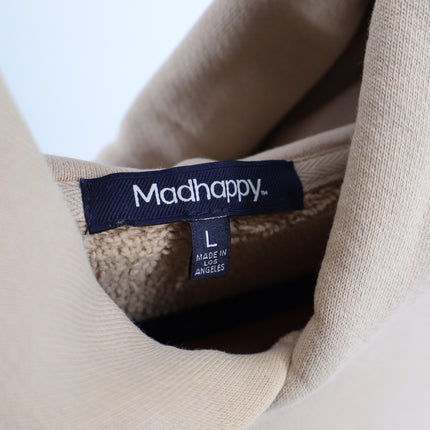 MADHAPPY Beige Classic Hoodie Fleece Sweatshirt Midweight Hoodie Women's L