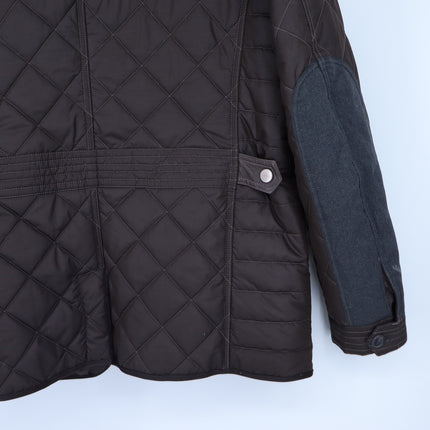 Handstich Kent Quilted Jacket Brown Fleece Lined Long Sleeve Men's 52/US L