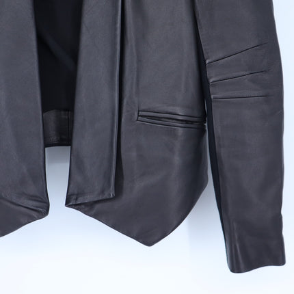 Rebecca Minkoff Beckly Open Blazer Black Lamb Leather Long Sleeve Women's XS