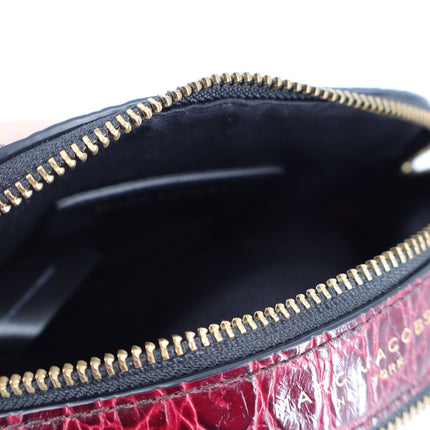 Marc Jacobs Shutter Croc Embossed Leather Crossbody Bag Vachetta Red