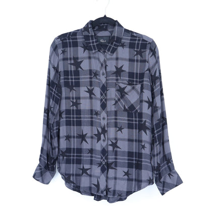 Rails Hunter Shirt Ash Twilight Stars Button Up Plaid Collared Blouse Women's S
