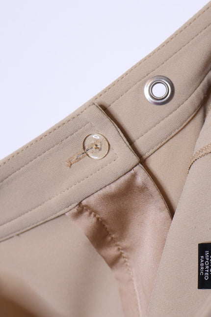 ST. JOHN Belted Wide Leg Trouser Beige High Waist Dress Pant Casual Women's 4