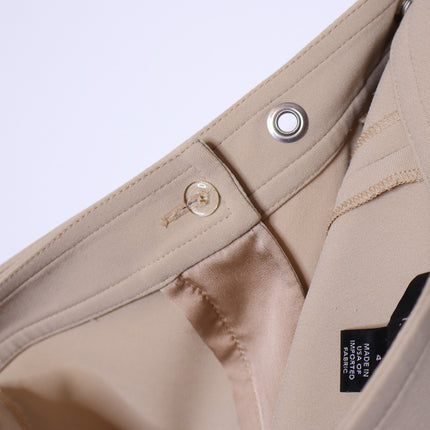 ST. JOHN Belted Wide Leg Trouser Beige High Waist Dress Pant Casual Women's 4
