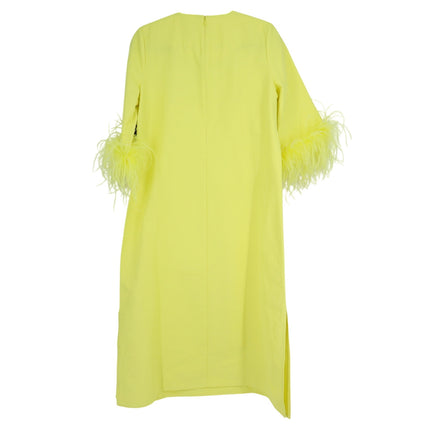 TUCKERNUCK Feather Jamie Dress Citron Yellow NWT Midi 3/4 Sleeve Women's M