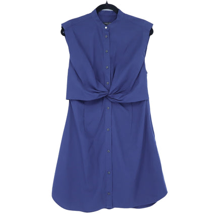 RAG & BONE Louisa Twisted Mini Dress Navy Sleeveless Cotton Poplin Women's 8