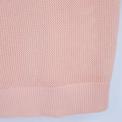 Akris Punto Cutout Neck Wool Knit Sweater Light Peach Short Sleeve Women's 4