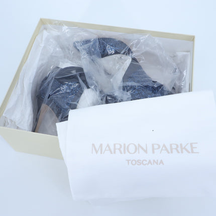 MARION PARKE Molly Glitter Heel Pumps Blue Iris NIB Pointed Toe Women's 37/US 7