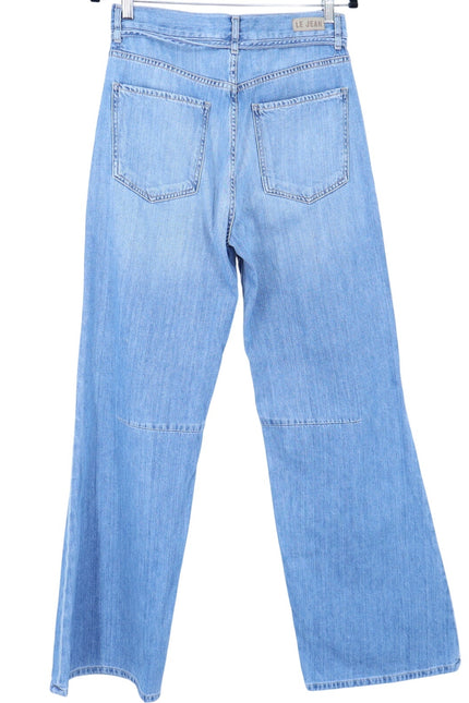 LE JEAN Wide Leg Jeans Blue Light Wash Tie Belt High Rise Women's 29