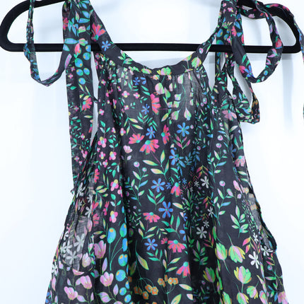 CYNTHIA ROWLEY Layla Floral Halter Dress Black NWT Knee Length Women's M