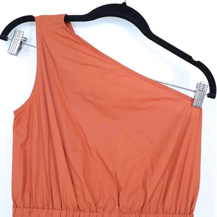 Cara Cara One Shoulder Tiered Maxi Dress Burnt Orange Cotton Women's S