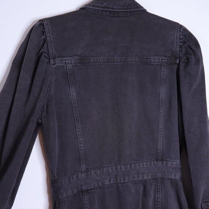 Rails Carbon Lisette Dress Black Mini Denim Button Front Long Sleeve Women's S