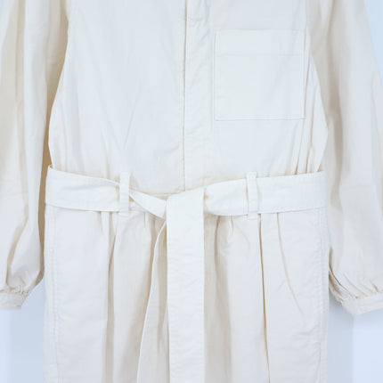 J. Crew Puff Sleeve Chino Jumpsuit Off White Belted Long Sleeve Women's 4