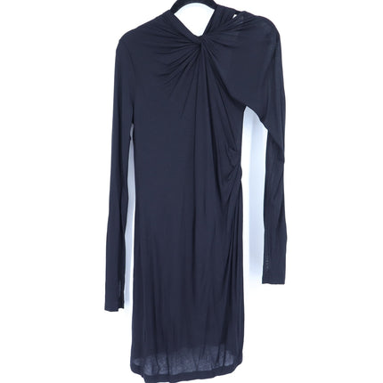 HELMUT LANG Asymmetric Mini Dress NWT Black Twisted Long Sleeve Women's M