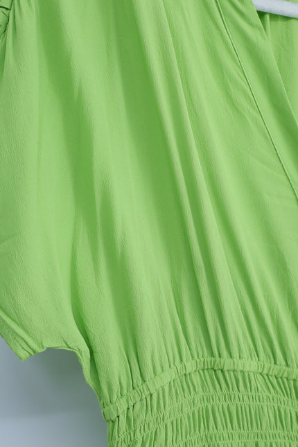 MEIMEIJ Lime Green Midi Dress Chiffon Button Front Midi Women's 42/US 6