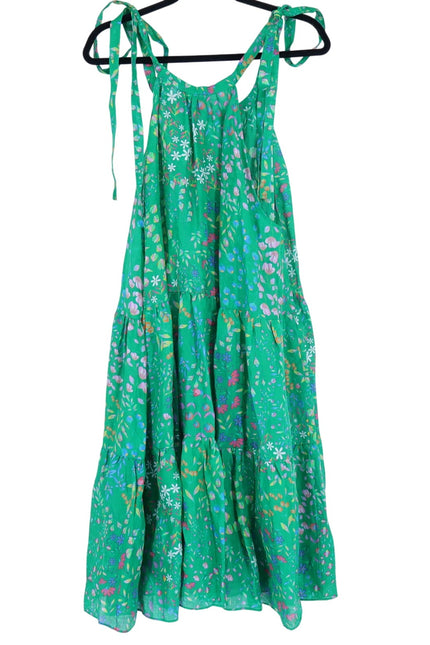 CYNTHIA ROWLEY Layla Floral Halter Dress Green NWT Knee Length Women's L
