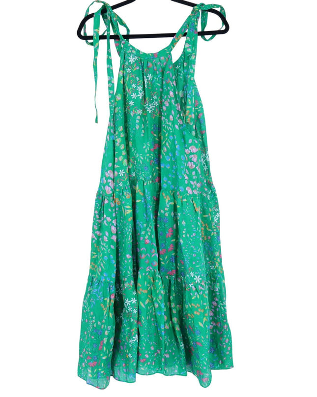 CYNTHIA ROWLEY Layla Floral Halter Dress Green NWT Knee Length Women's L