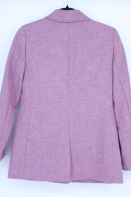 J. CREW Bristol Herringbone Wool Blazer Lilac Double Breasted Women's 00