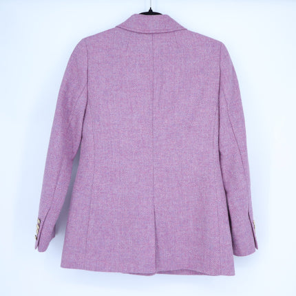 J. CREW Bristol Herringbone Wool Blazer Lilac Double Breasted Women's 00