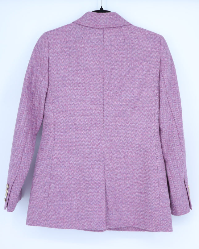J. CREW Bristol Herringbone Wool Blazer Lilac Double Breasted Women's 00
