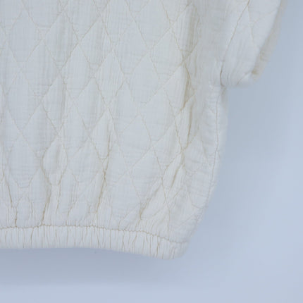 Suzy D Charlston Quilted Jacket Buttermilk Zip Up Cap Sleeve Women's S