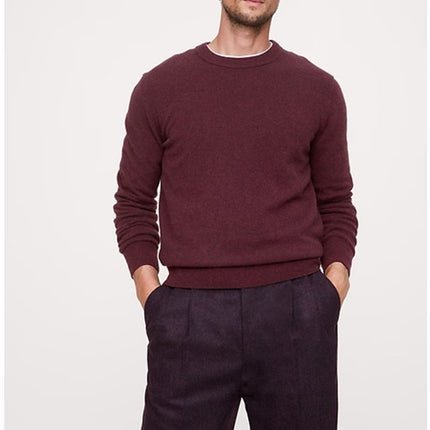 Banana Republic 100% Cashmere Crew Neck Sweater Maroon Long Sleeve Men's MT