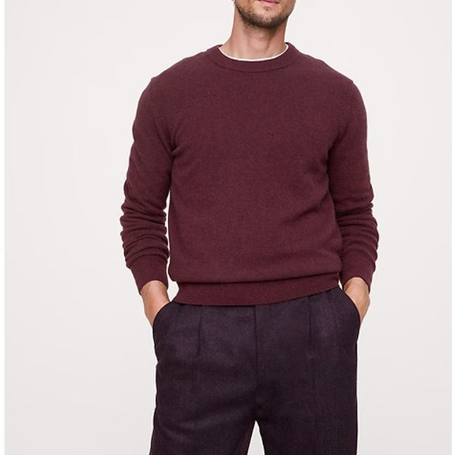 Banana Republic 100% Cashmere Crew Neck Sweater Maroon Long Sleeve Men's MT