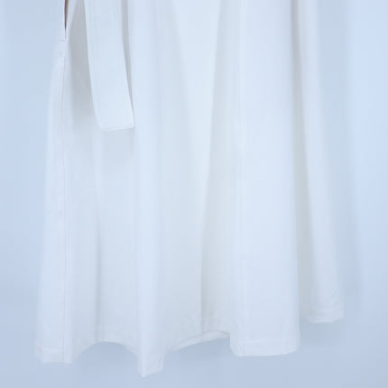 Lafayette 148 Stretch Twill Belted Shirtdress Sea Salt White Midi Women's XS