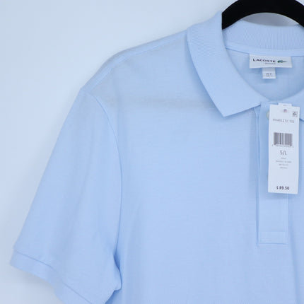 Lacoste Slim Fit Polo Shirt Rill Blue NWT Cotton Pique Short Sleeve Men's L