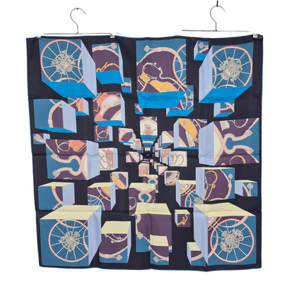 Hermes NWOT Springs Spring Silk Scarf Luxury Satin Rolled Trim 3D 90cm