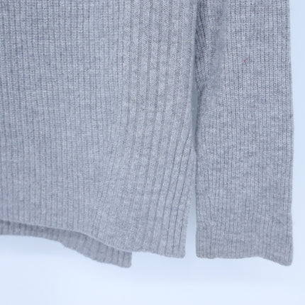 Vince Side Zip Ribbed Pullover Sweater Gray Cowl Neck Cashmere Wool Women's S