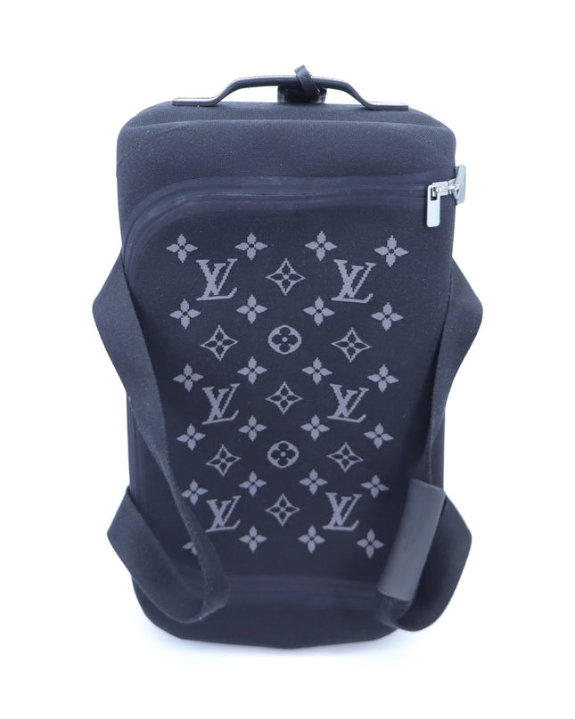 Louis Vuitton Horizon Soft Duffle 55 Black Jacquard Monogram Rolling Travel Bag