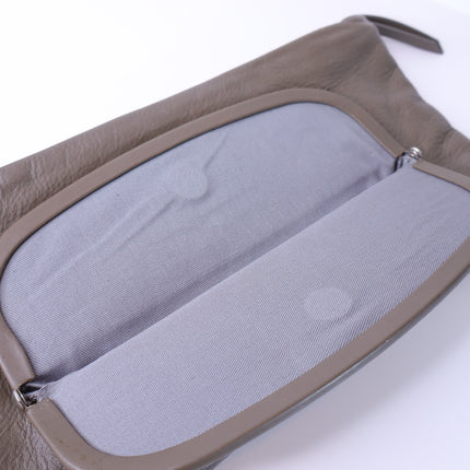 MM6 Dark Taupe Clutch Maison Martin Margiela Pebbled Leather Two Pocket Wallet