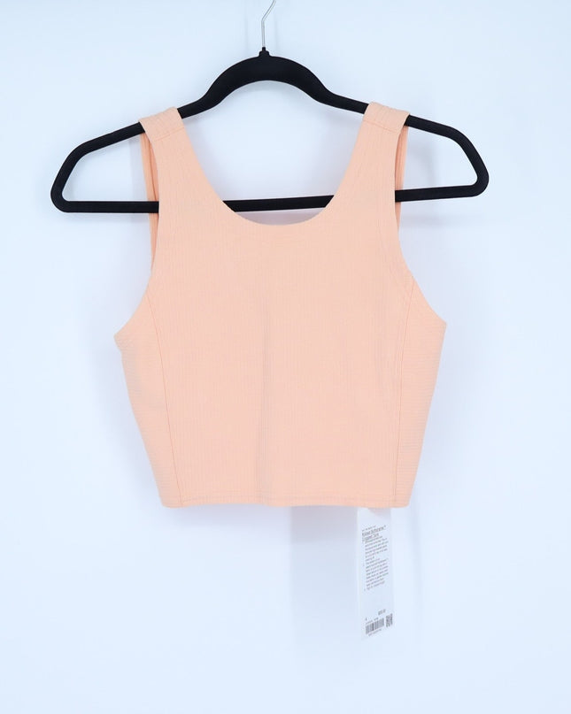 Lululemon Ribbed Cropped Tank Top Peach Bellini NWT Softstreme Women's 4